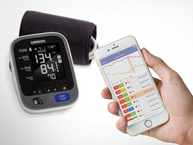 Blood pressure monitor with health app