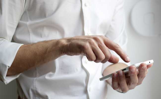 Doctor using phone
