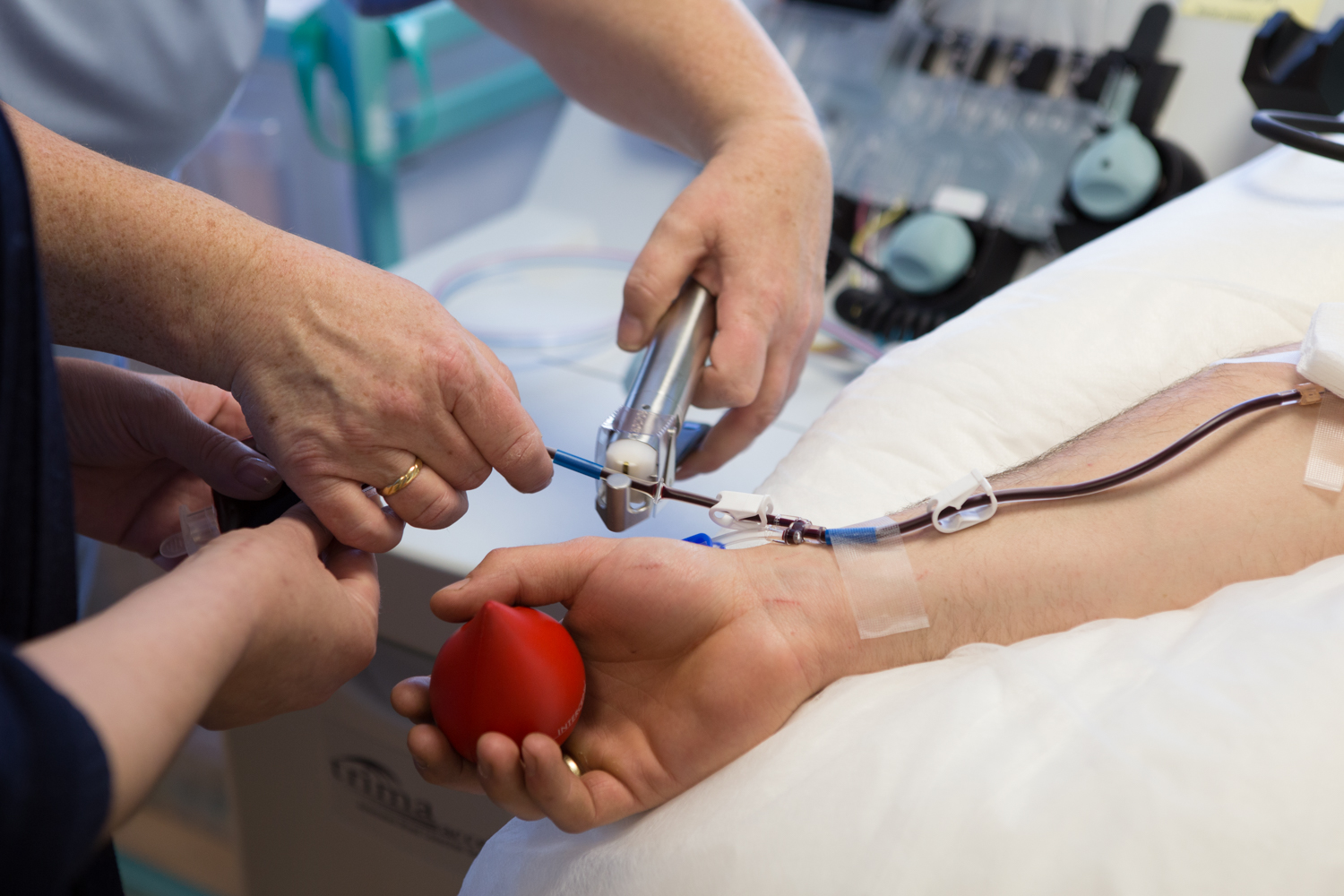 patient giving blood